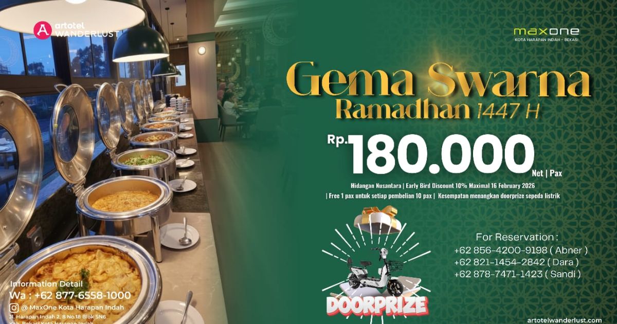 Maxone Hotel Kota Harapan Indah Hadirkan “Gema Swarna Ramadhan 1447 H”, Iftar All You Can Eat Rp180 Ribu
