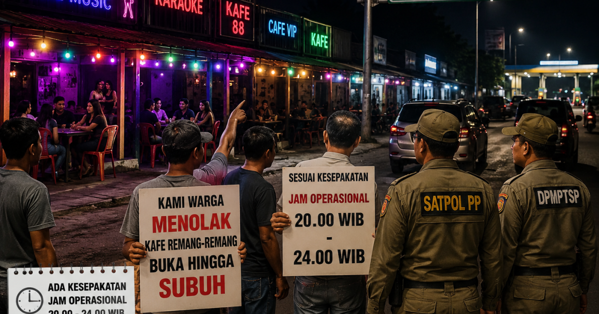 Warga Natar Desak Satpol PP Tertibkan Kafe Remang-Remang Depan Tol Natar