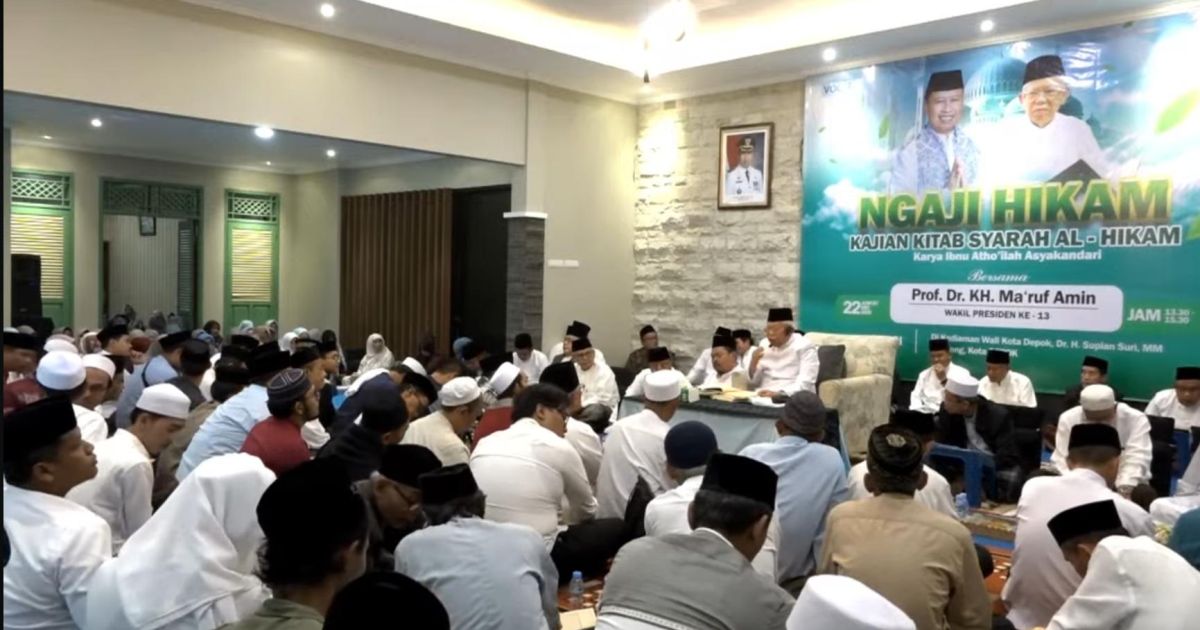 Ma’ruf Amin Isi Kajian Al-Hikam di Rumah Wali Kota Depok, Jamaah Larut dalam Teduhnya Tasawuf