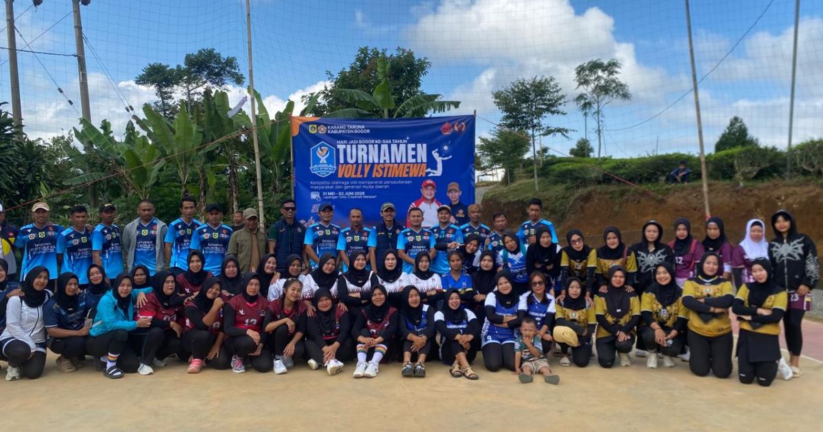 Karang Taruna Kabupaten Bogor menggelar Turnamen Voli Istimewa 2026 di Desa Malasari, Nanggung, sebagai rangkaian Hari Jadi Bogor ke-544 sekaligus mendorong olahraga, wisata, dan UMKM.
