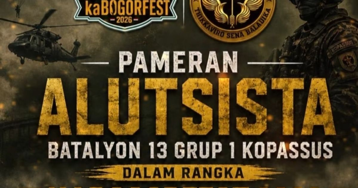 Pameran Alutsista Batalyon 13 Grup 1 Kopassus hadir di Kabogorfest 2026 Stadion Pakansari, 6-7 Juni 2026.