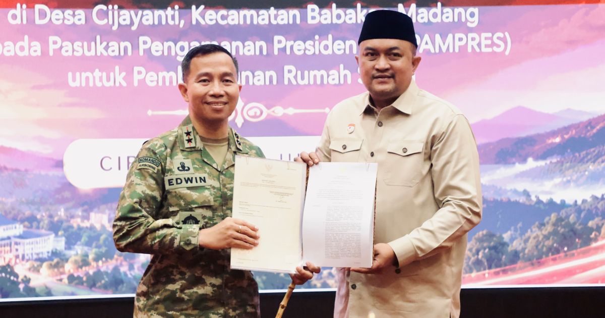 Bupati Bogor Serahkan Hibah Lahan untuk Pembangunan Rusun Paspampres di Babakan Madang