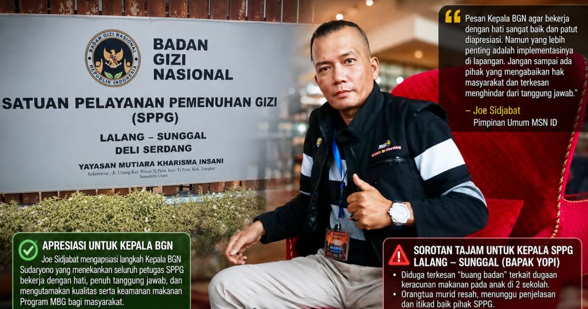 Kepala BGN Ingatkan SPPG Utamakan Hati Nurani, Bung Joe Minta Dibuktikan di Lapangan