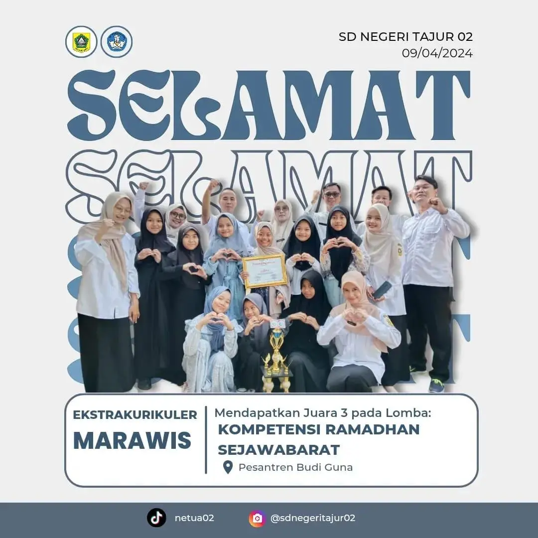 SDN Tajur 02 Borong Prestasi, Juara Umum PMR dan Raih Podium Marawis Tingkat Jawa Barat