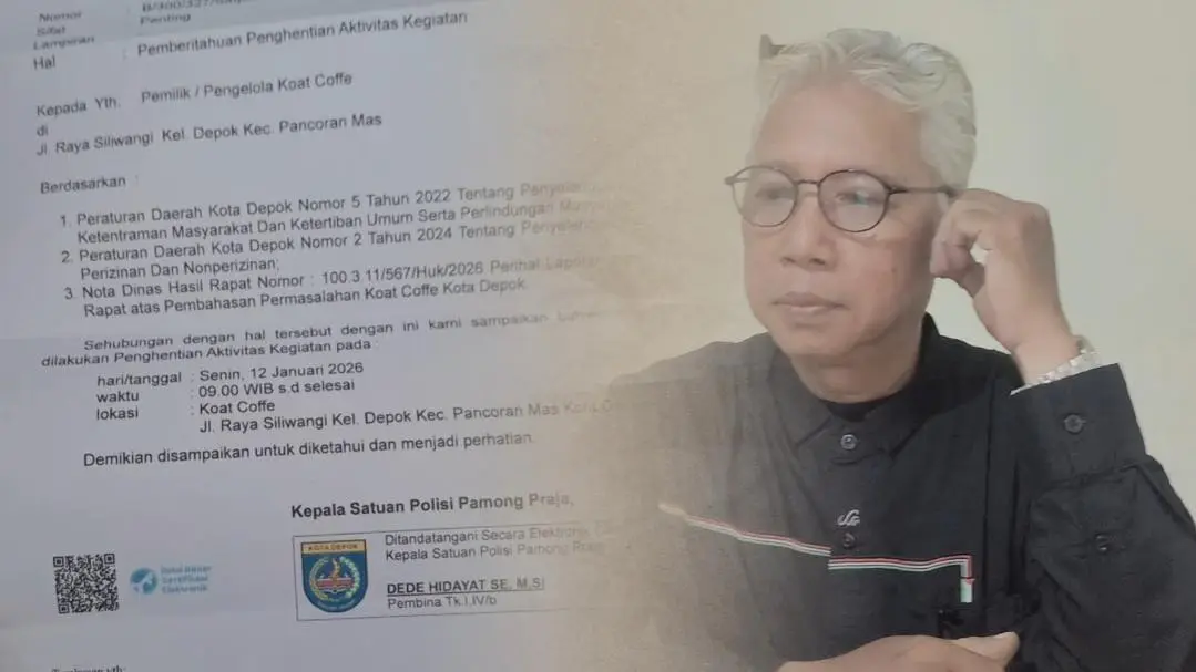 Koat Coffee Dihentikan Satpol PP Depok, Aktivis Tagih Kejelasan Sekda