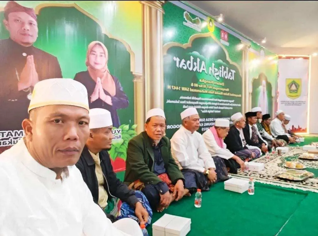 Puncak Peringatan HUT RI ke-80, Pemdes Sukamahi Gelar Tabligh Akbar Bersama Warga