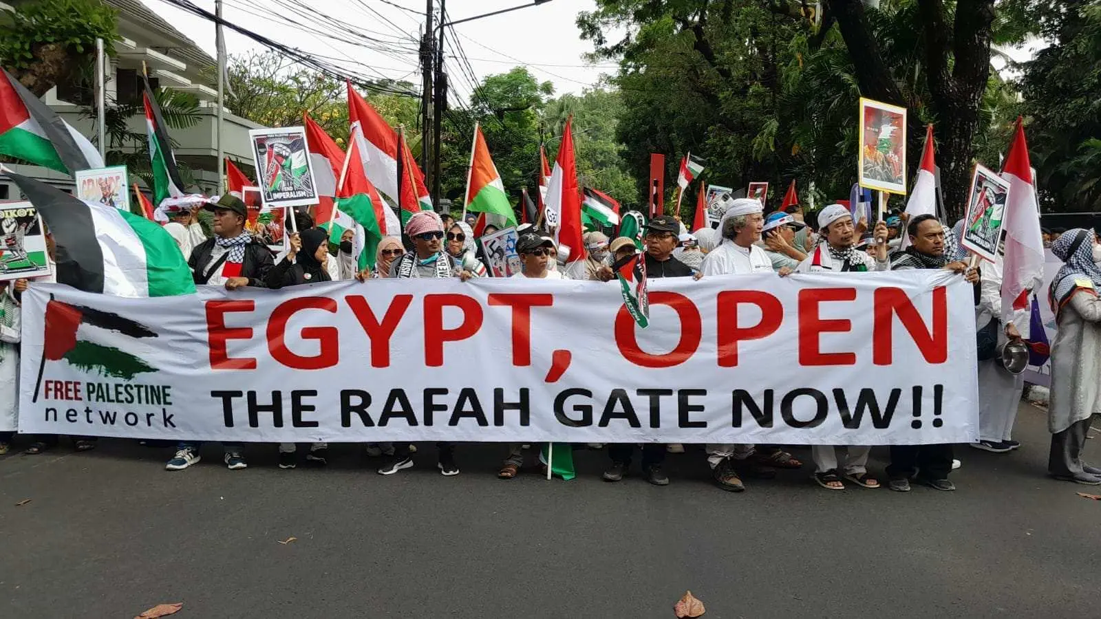 Free Palestine Network Desak Mesir Buka Rafah, Aksi Serentak Digelar di 15 Kota