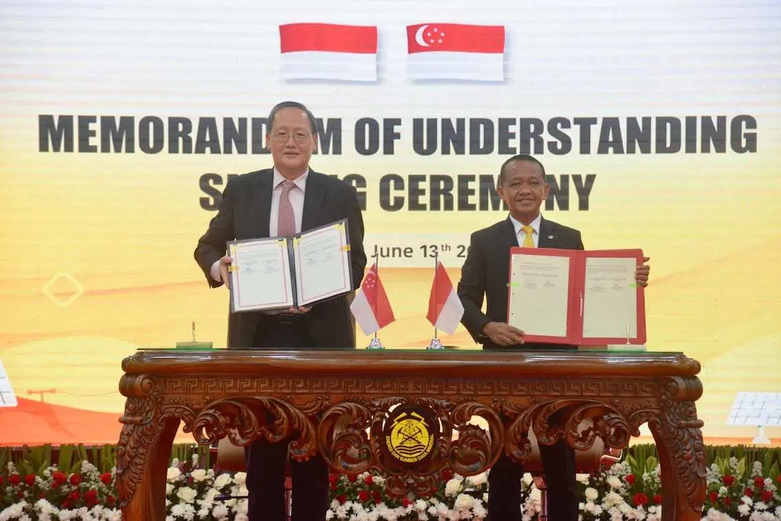 Indonesia-Singapura Investasi USD 10 Miliar untuk Energi Bersih