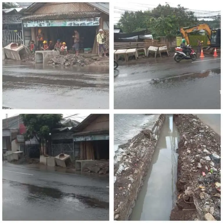 Proyek Pemasangan Uditch di Jalan Raya Sukahati Diduga Tak Penuhi Standar Prosedur