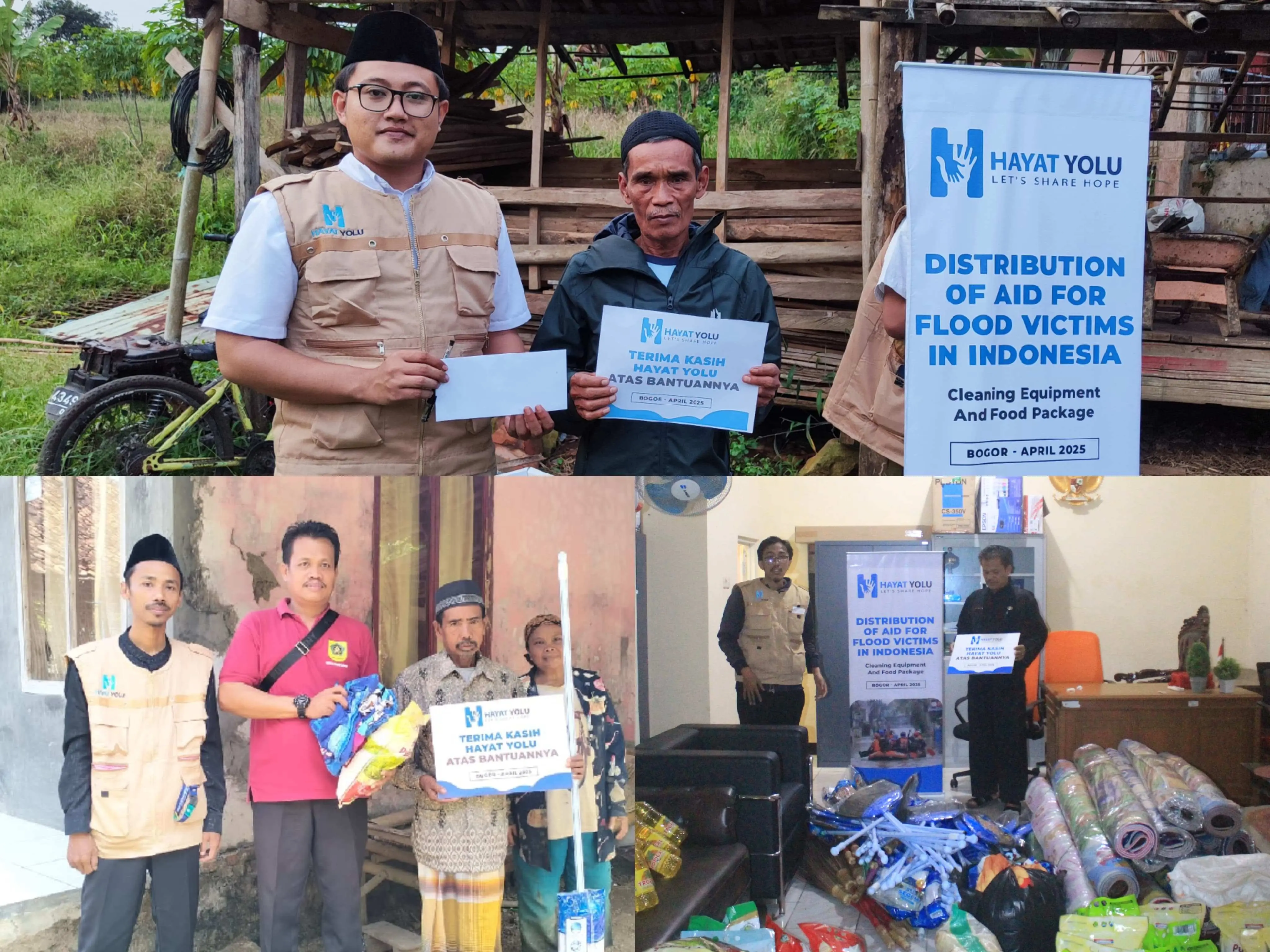 Qudwah Indonesia dan Hayat Yolu Kolaborasi Bersama AISNU Kabupaten Bogor Salurkan Bantuan Kebencanaan